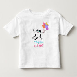 かわいい子猫トラベルザワールド トドラーTシャツ