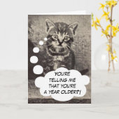 かわいい子猫ネコハッピーバースデープッシネコ カード (黄色い花)