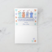 かわいい子猫ネコハート赤ちゃんシャワー サンキューカード (内部)