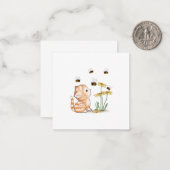 かわいい子猫ハチ花空白のノートカード ノートカード (正面/裏面インサイチュ)