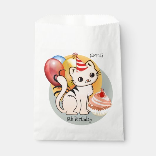 かわいい子猫ハッピーチャイルド誕生日 フェイバーバッグ (正面)