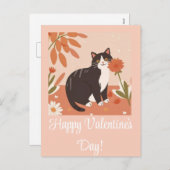 かわいい子猫ハッピーバレンタインデー パーソナライズされた シーズンポストカード (正面/裏面)