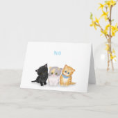 かわいい子猫ハローカード カード (黄色い花)