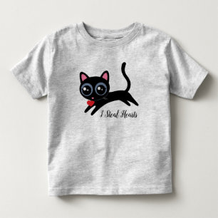 かわいい子猫ハートを盗む トドラーTシャツ