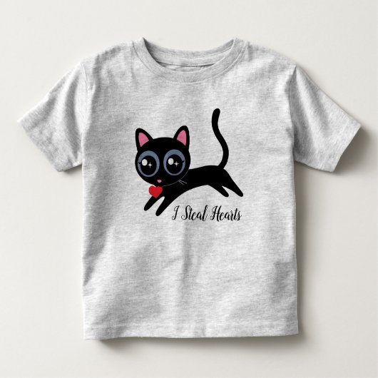 かわいい子猫ハートを盗む トドラーTシャツ (正面)