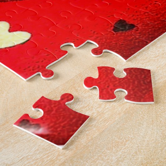 かわいい子猫ハートヴィンテージ猫レトロ子猫 ジグソーパズル (側面)