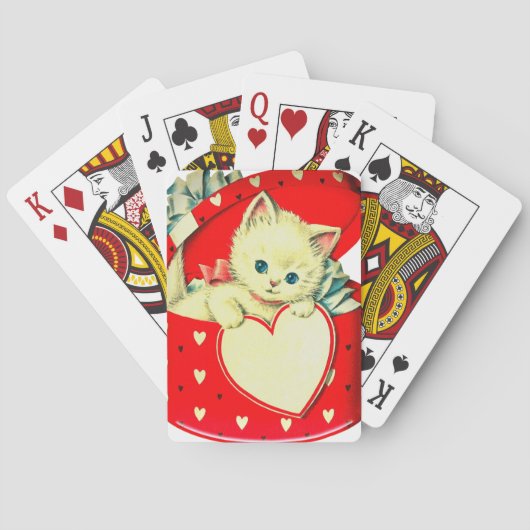 かわいい子猫ハートヴィンテージ猫レトロ子猫 トランプ (裏面)