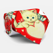 かわいい子猫ハートヴィンテージ猫レトロ子猫 ネクタイ (ロール)