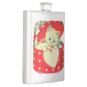 かわいい子猫ハートヴィンテージ猫レトロ子猫 フラスク (右)