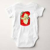 かわいい子猫ハートヴィンテージ猫レトロ子猫 ベビーボディスーツ (裏面)