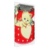 かわいい子猫ハートヴィンテージ猫レトロ子猫 ミニクリップボード (アングル)