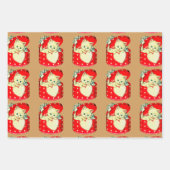 かわいい子猫ハートヴィンテージ猫レトロ子猫 ラッピングペーパーシート (正面)