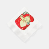 かわいい子猫ハートヴィンテージ猫レトロ子猫 縁ありカクテルナプキン (角)