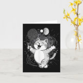 かわいい子猫バドミントンプレーヤーシャトル カード (黄色い花)