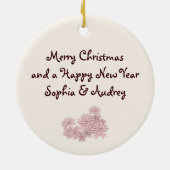 かわいい子猫バニー動物の友人キッズクリスマス セラミックオーナメント (裏面)