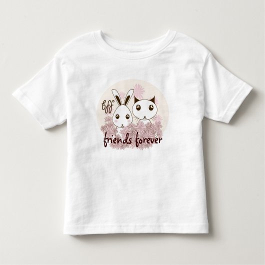 かわいい子猫バニー最高のアンドフレンド トドラーTシャツ (正面)