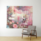 かわいい子猫バラと花 タペストリー (インサイチュ(横))