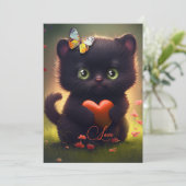 かわいい子猫バレンタインデーのカード (スタンド正面)