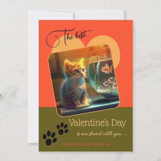 かわいい子猫バレンタインデーのカード (裏面)