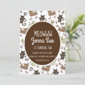 かわいい子猫バースデーパーティーペット招待状 招待状 (スタンド正面)