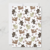 かわいい子猫バースデーパーティーペット招待状 招待状 (裏面)