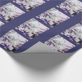 かわいい子猫パターンパープル葉抽象芸術 ラッピングペーパー (角)