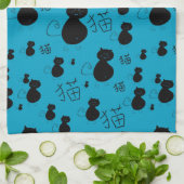 かわいい子猫パターン キッチンタオル (折り畳み)