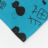 かわいい子猫パターン フリースブランケット (角)