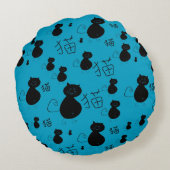 かわいい子猫パターン ラウンドクッション (裏面)