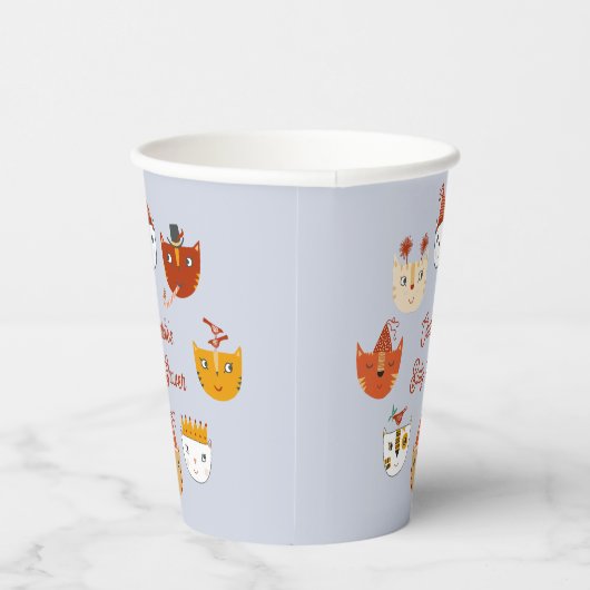 かわいい子猫パーソナライズされた赤ちゃんシャワー 紙コップ (右)