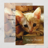 かわいい子猫パーティー 招待状 (正面/裏面)