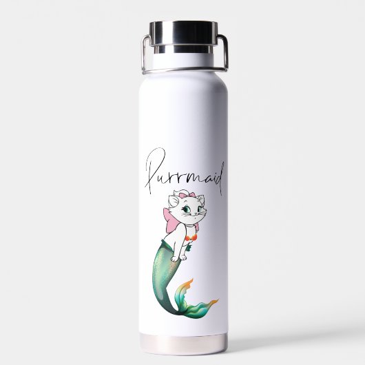 かわいい子猫パーメイド – おもしろいマーメイド猫デザイン ウォーターボトル (背面)