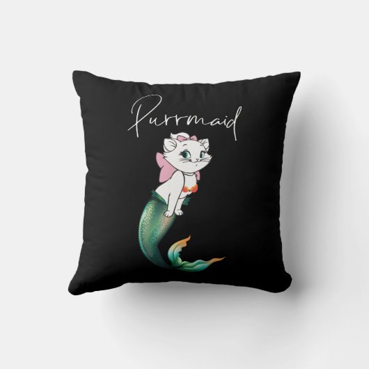 かわいい子猫パーメイド – おもしろいマーメイド猫デザイン クッション (裏面)