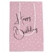 かわいい子猫パールネックレスを着て ミディアムペーパーバッグ (裏面)