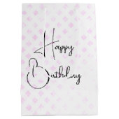 かわいい子猫パールネックレスを着て ミディアムペーパーバッグ (裏面)