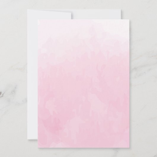 かわいい子猫ピンクデザインベビーガールシャワー サンキューカード (裏面)