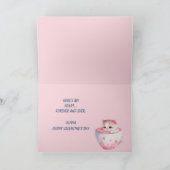 かわいい子猫ピンクハート孫娘バレンタイン シーズンカード (内部)