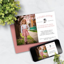 かわいい子猫ピンク幼稚園卒業