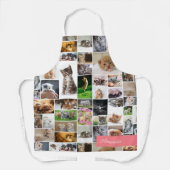 かわいい子猫フォトモンタージュコーラルピンク猫パターン エプロン (正面)