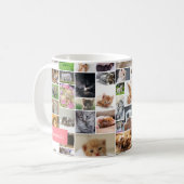 かわいい子猫フォトモンタージュコーラルピンク猫 コーヒーマグカップ (正面左)