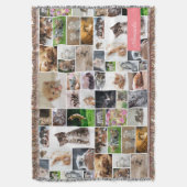 かわいい子猫フォトモンタージュコーラルピンク猫 スローブランケット (正面縦)