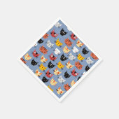 かわいい子猫ブルー スタンダードカクテルナプキン (角)