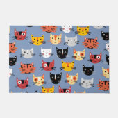 かわいい子猫ブルー ドアマット (正面)