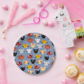 かわいい子猫ブルー ペーパープレート (パーティー)