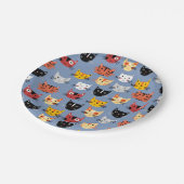 かわいい子猫ブルー ペーパープレート (アングル)