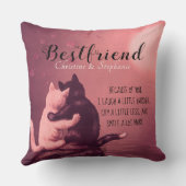 かわいい子猫ベストフレンドと引用文 クッション (裏面)