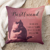 かわいい子猫ベストフレンドと引用文 クッション (ブランケット)