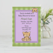 かわいい子猫ベビーガールシャワー招待状 招待状 (スタンド正面)