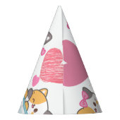 かわいい子猫ベビーガール誕生日 パーティーハット (裏面)