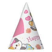 かわいい子猫ベビーガール誕生日 パーティーハット (左)